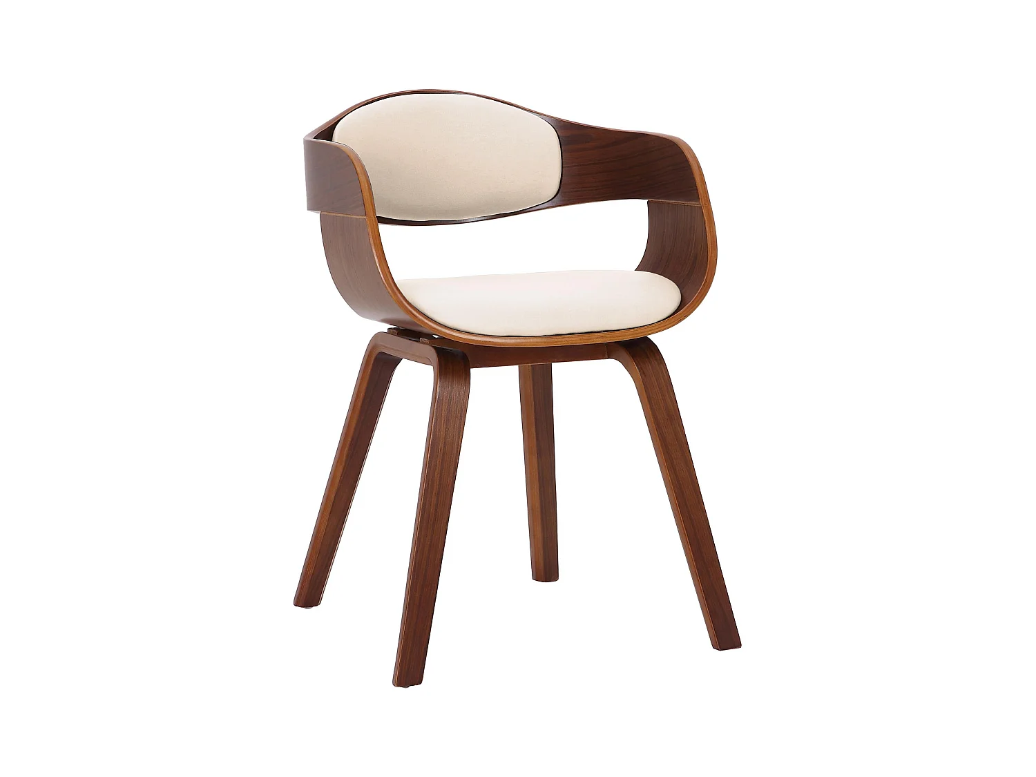 chaises avec accoudoirs - Similicuir - Noyer / Crème - Kingston