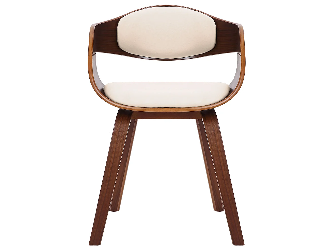 chaises avec accoudoirs - Similicuir & Antique clair - Noyer / Crème - Kingston