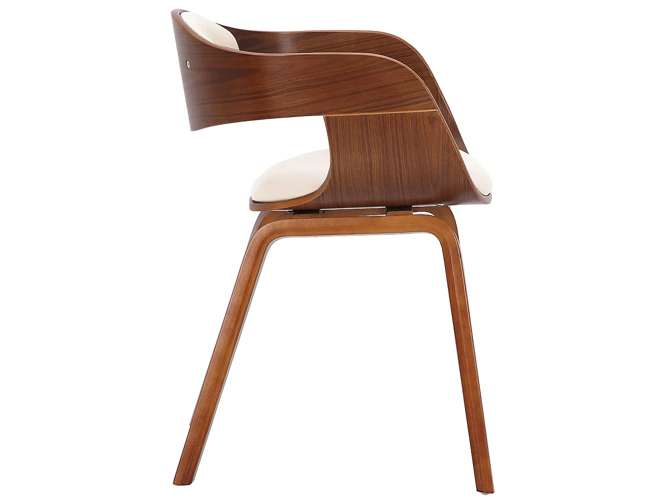 chaises avec accoudoirs - Similicuir & Antique clair - Noyer / Crème - Kingston