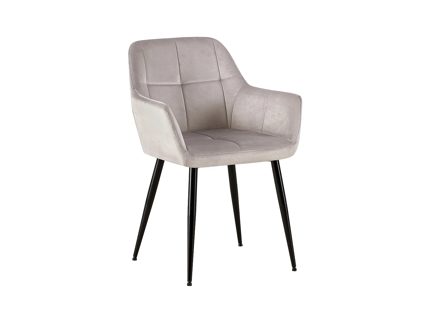 Sedia con braccioli - Velluto - grigio chiaro - Emia