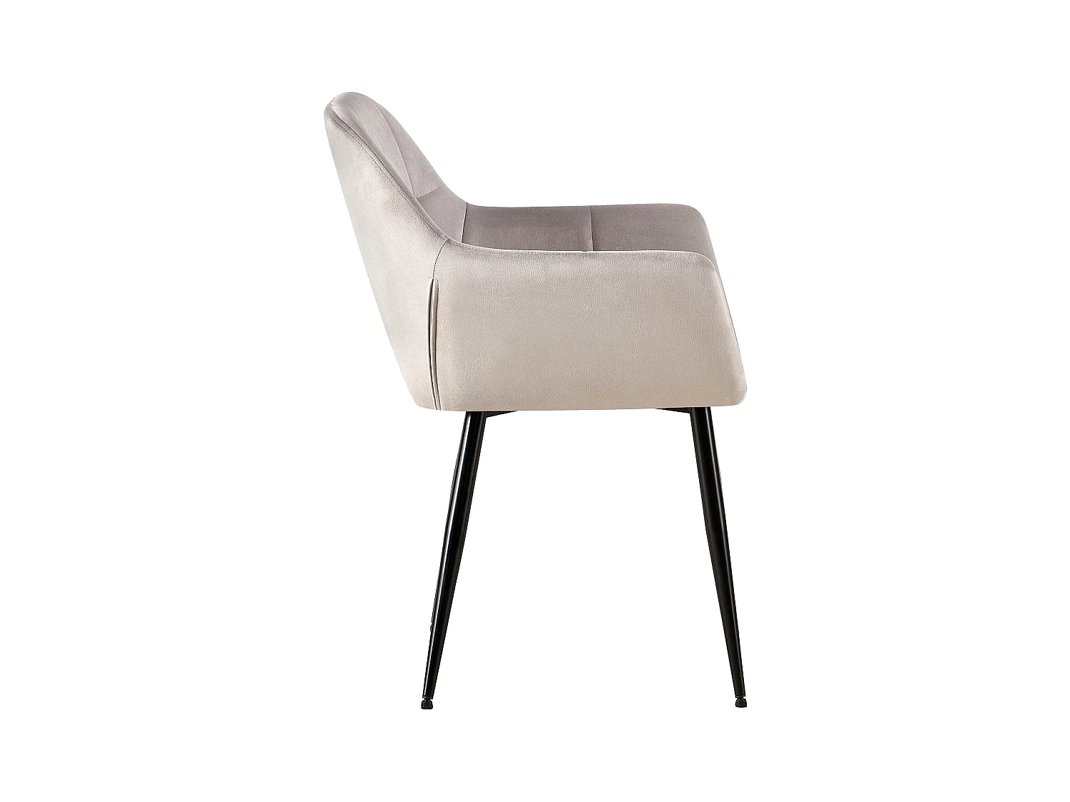 Sedia con braccioli - Velluto - grigio chiaro - Emia