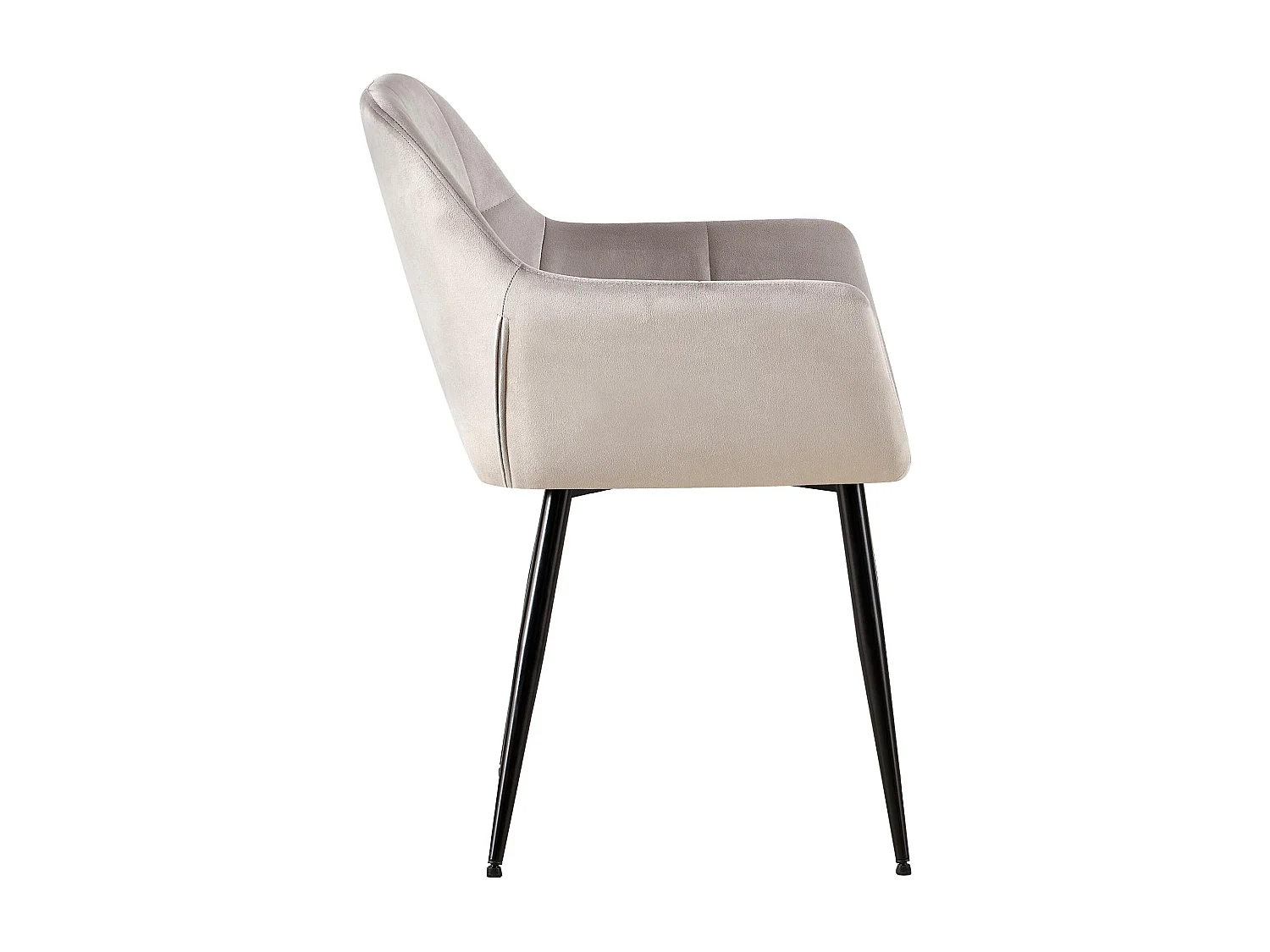 chaises avec accoudoirs - Velours - Gris clair - Emia