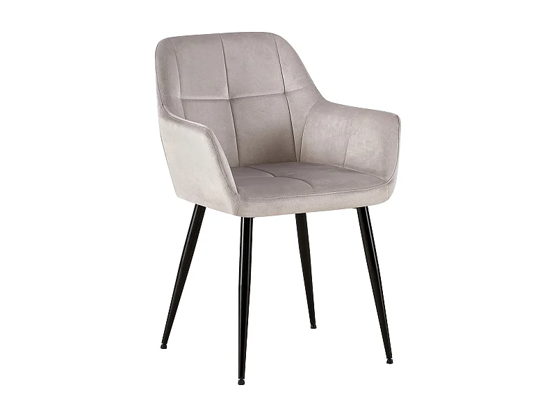 chaises avec accoudoirs - Velours - Gris clair - Emia