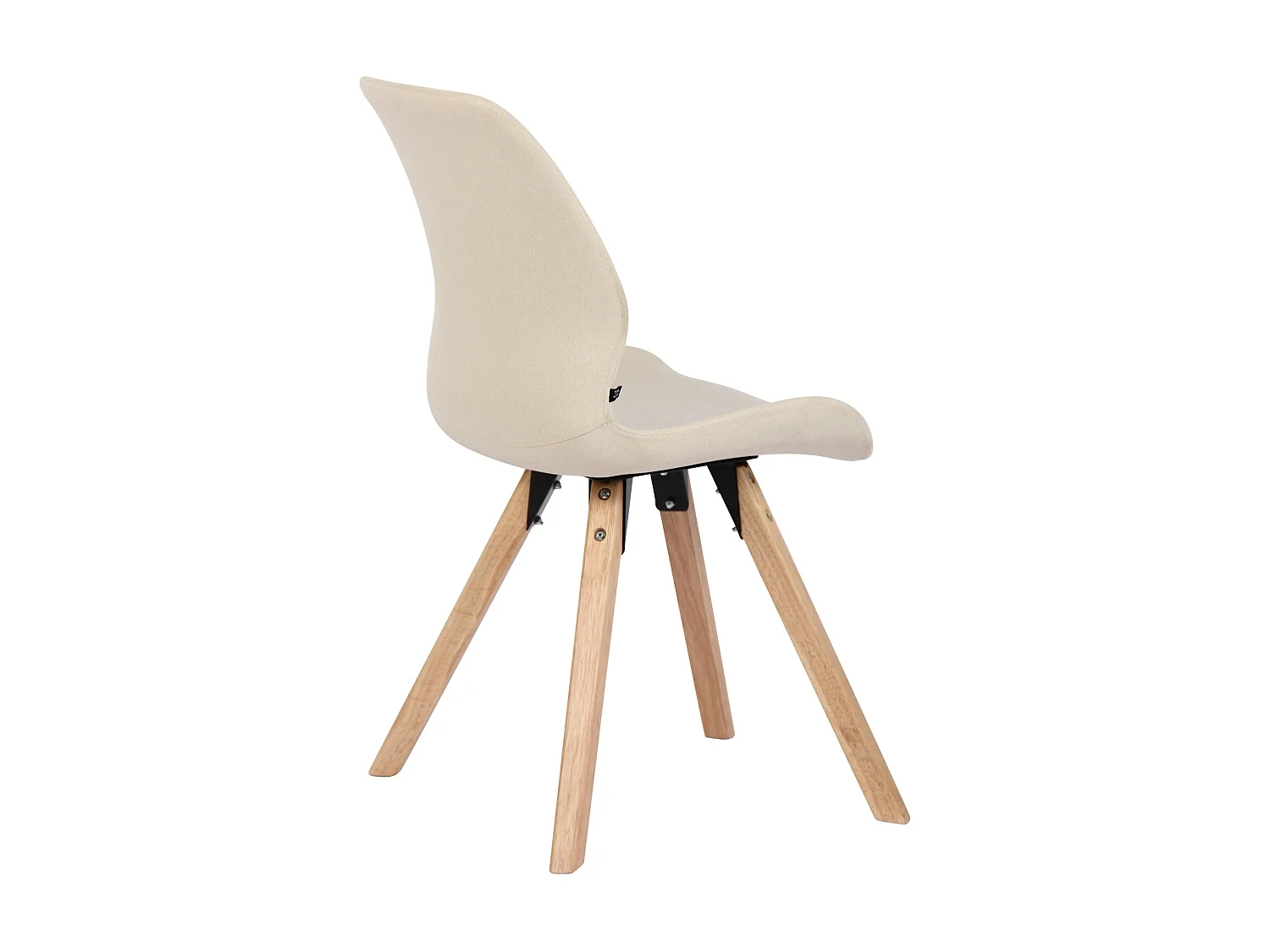 Lot de 4 Chaise de salle à manger - Tissu & Bois - Crème - Luna