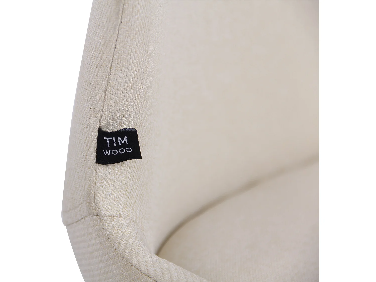 Lot de 4 Chaise de salle à manger - Tissu & Bois - Crème - Luna