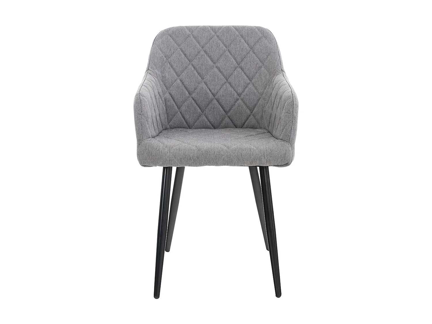 Lot de 2  chaises avec accoudoirs - Tissu - Gris - Shila