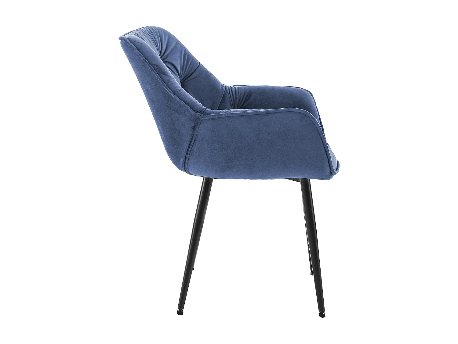 Stoel met armleuningen - Fluweel - blauw - Tanna