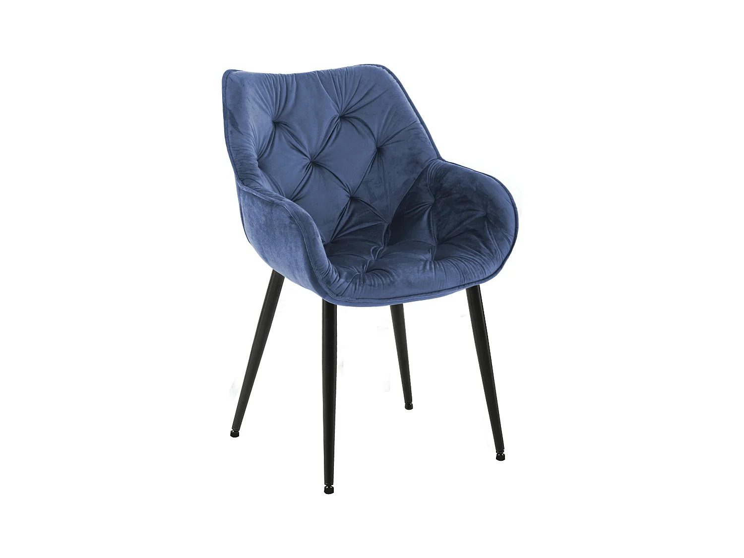 chaises avec accoudoirs - Velours & Noir - Bleu - Tanna
