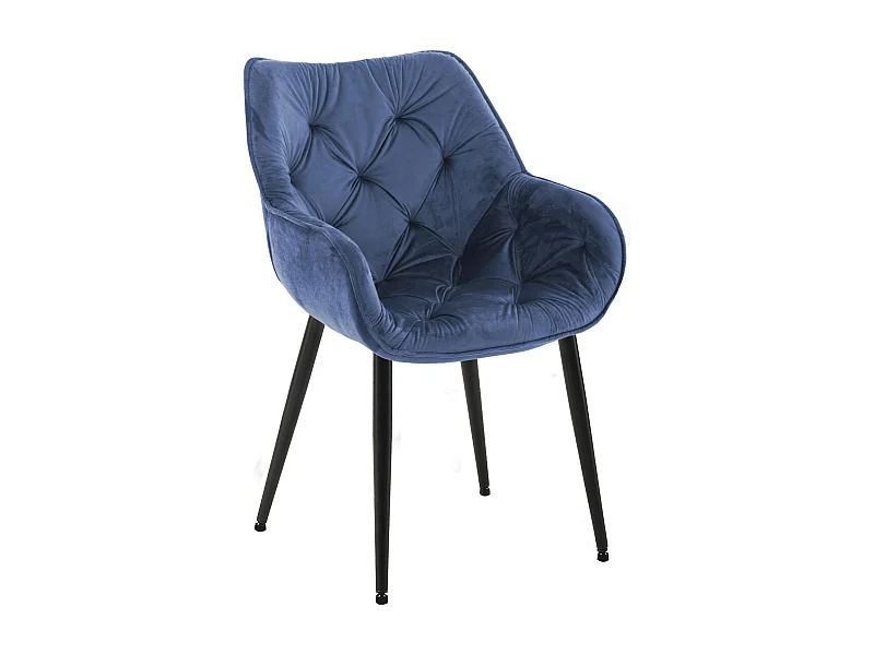 chaises avec accoudoirs - Velours - Bleu - Tanna