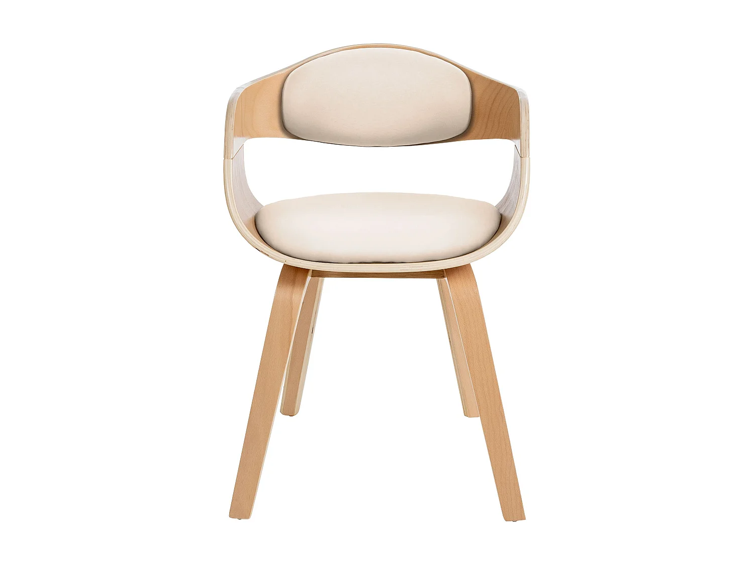 chaises avec accoudoirs - Similicuir - Nature / Crème - Kingston