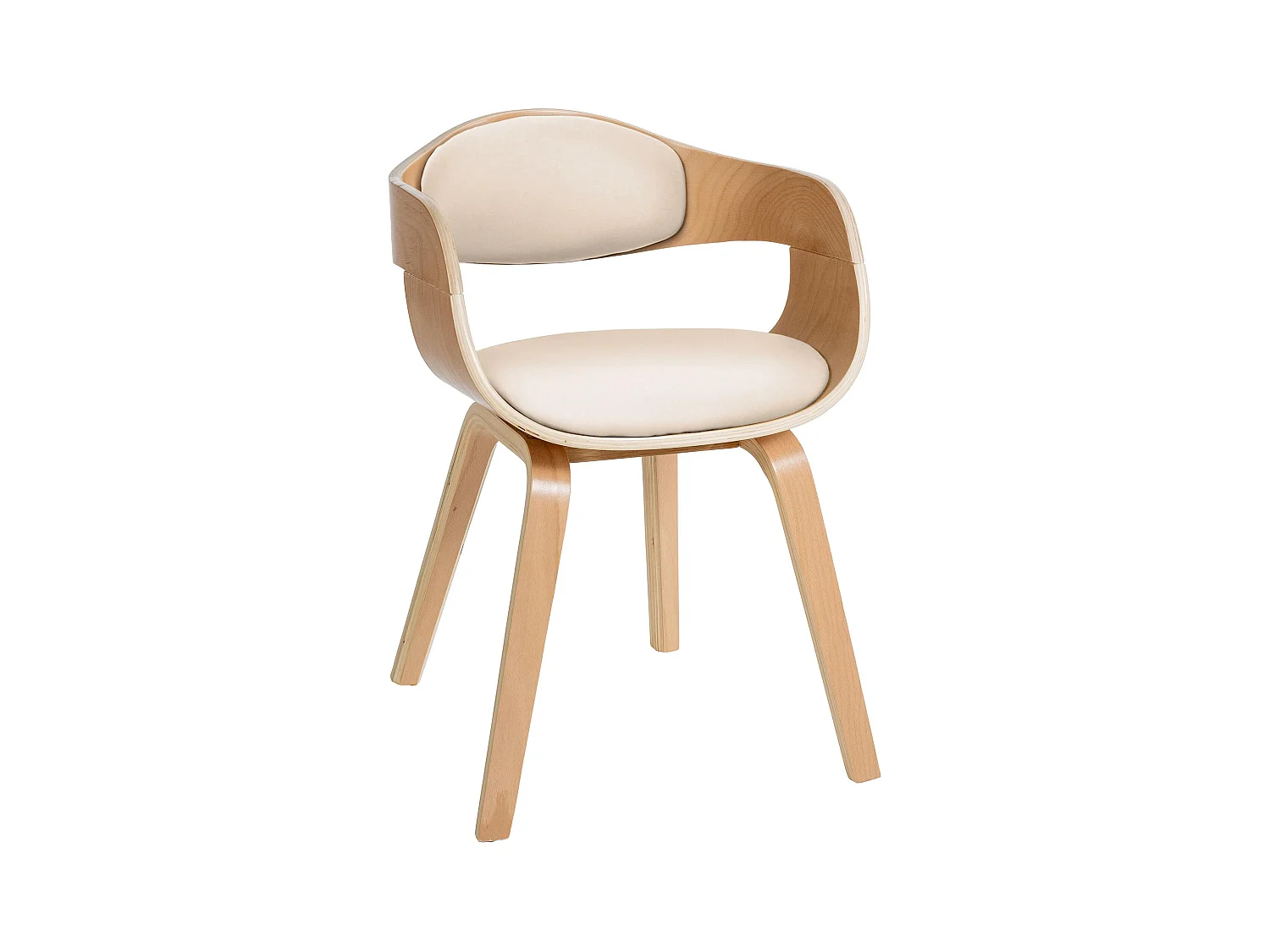 chaises avec accoudoirs - Similicuir - Nature / Crème - Kingston