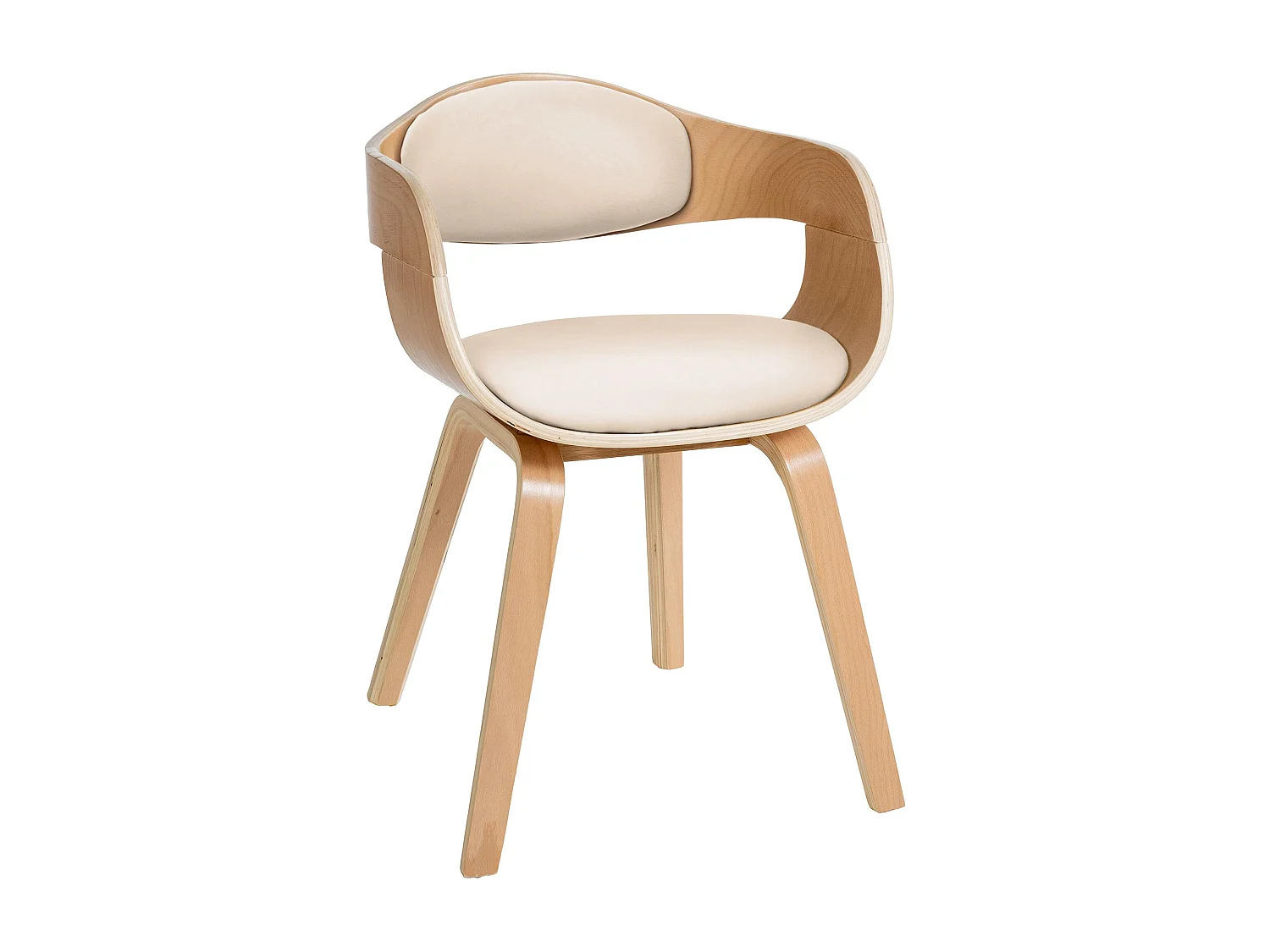 chaises avec accoudoirs - Similicuir - Nature / Crème - Kingston