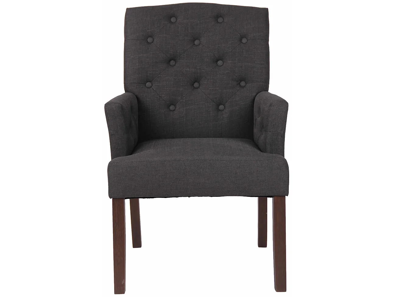 Lot de 2  chaise salle à manger - Tissu & Bois - Gris foncé - Sugar