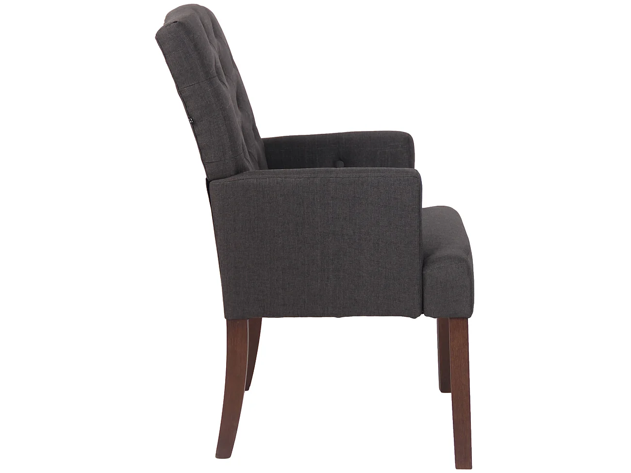 Lot de 2  chaise salle à manger - Tissu & Bois - Gris foncé - Sugar