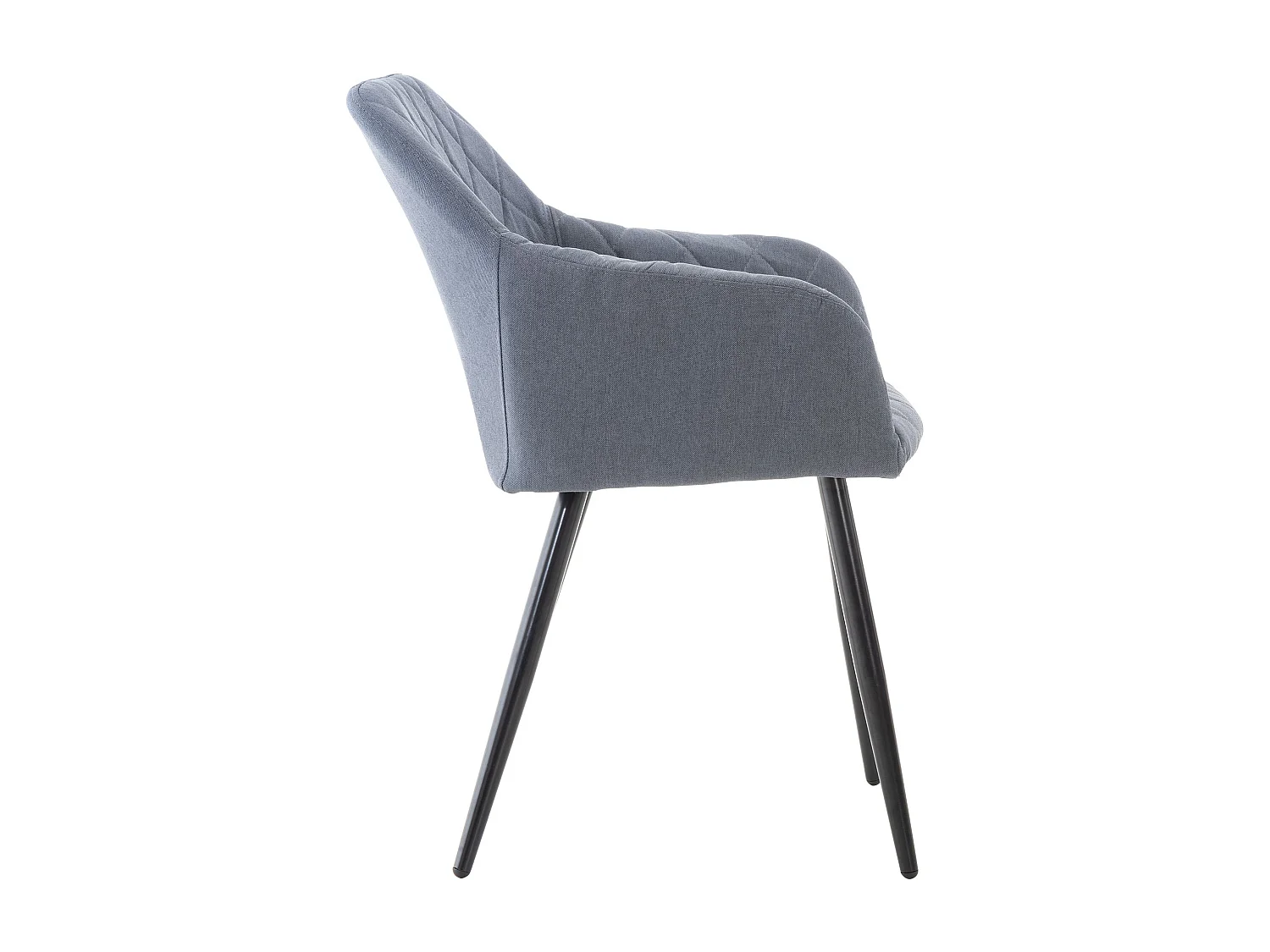 Lot de 2  chaises avec accoudoirs - Tissu - Gris foncé - Shila