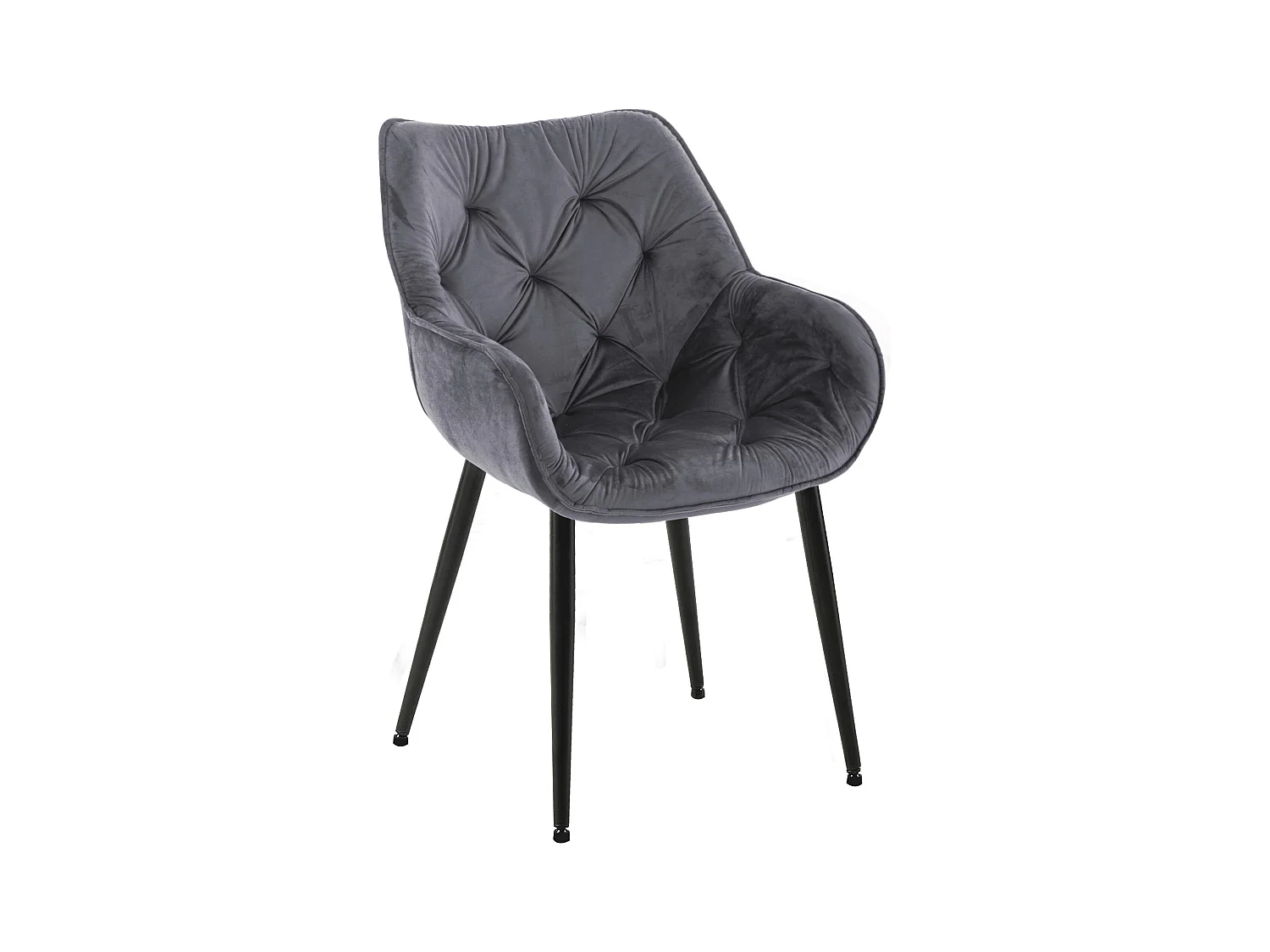 chaises avec accoudoirs - Velours - Gris foncé - Tanna