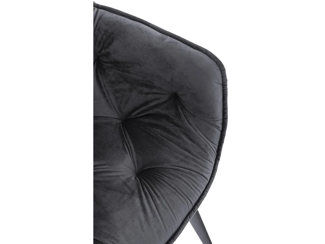 chaises avec accoudoirs - Velours - Gris foncé - Tanna