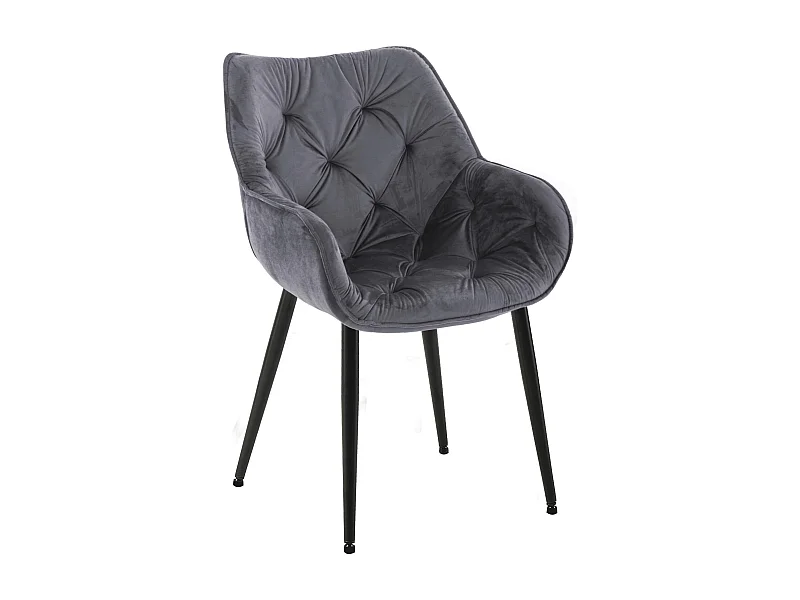 chaises avec accoudoirs - Velours - Gris foncé - Tanna