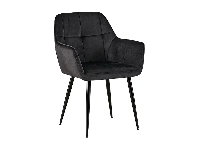 chaises avec accoudoirs - Velours - Noir - Emia