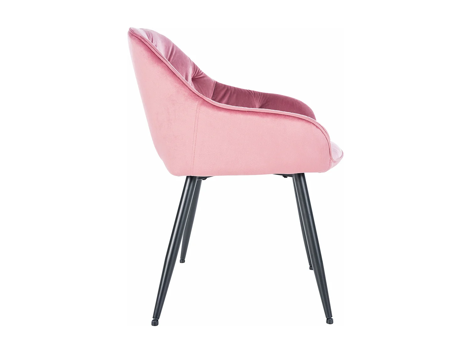 Lot de 2  chaises avec accoudoirs - Velours - Rose - Cassis