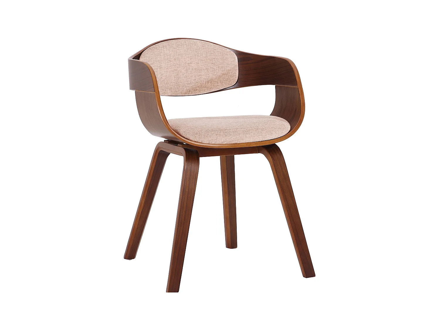 chaises avec accoudoirs - Tissu - Noyer / Crème - Kingston