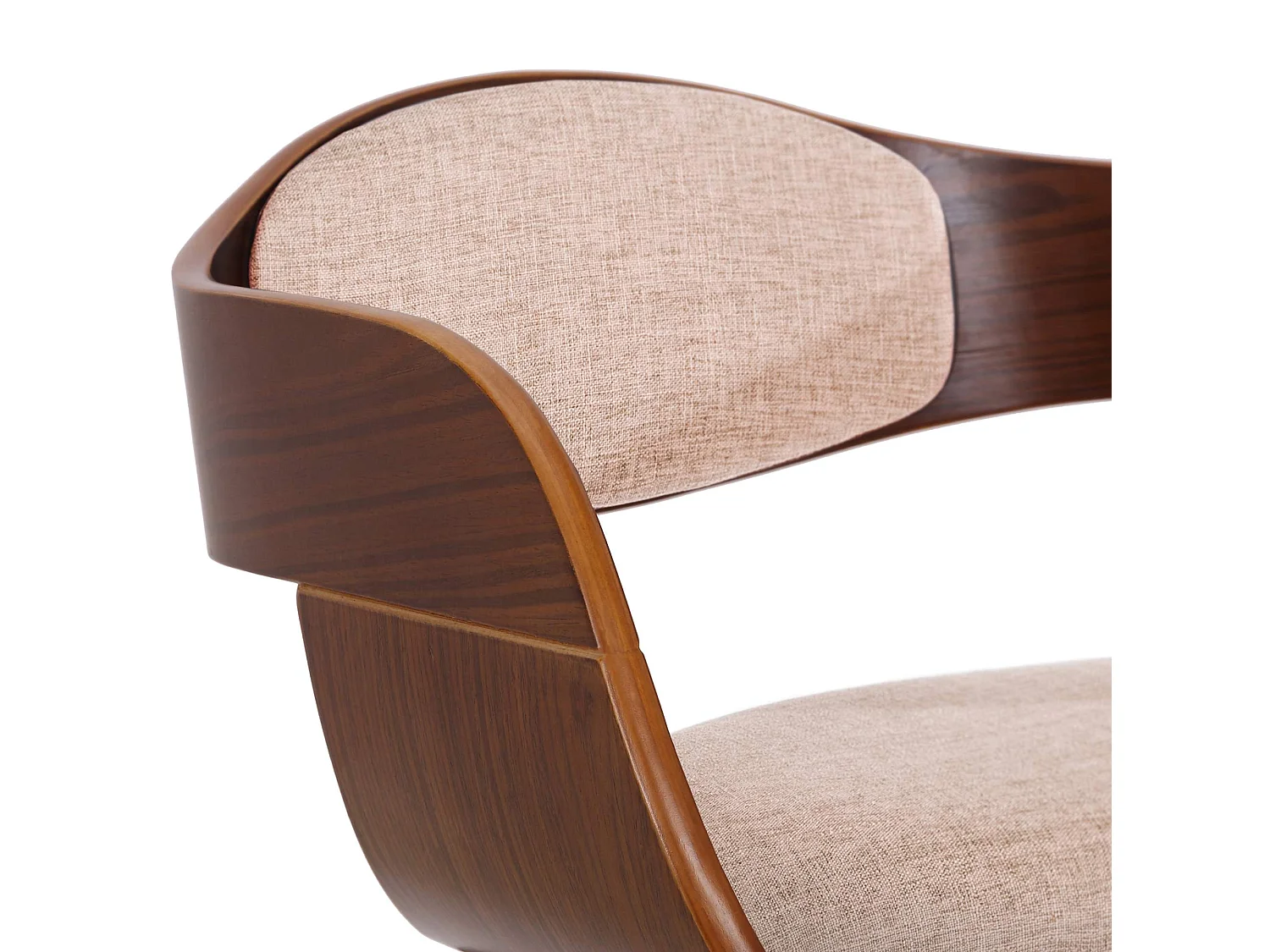 chaises avec accoudoirs - Tissu - Noyer / Crème - Kingston