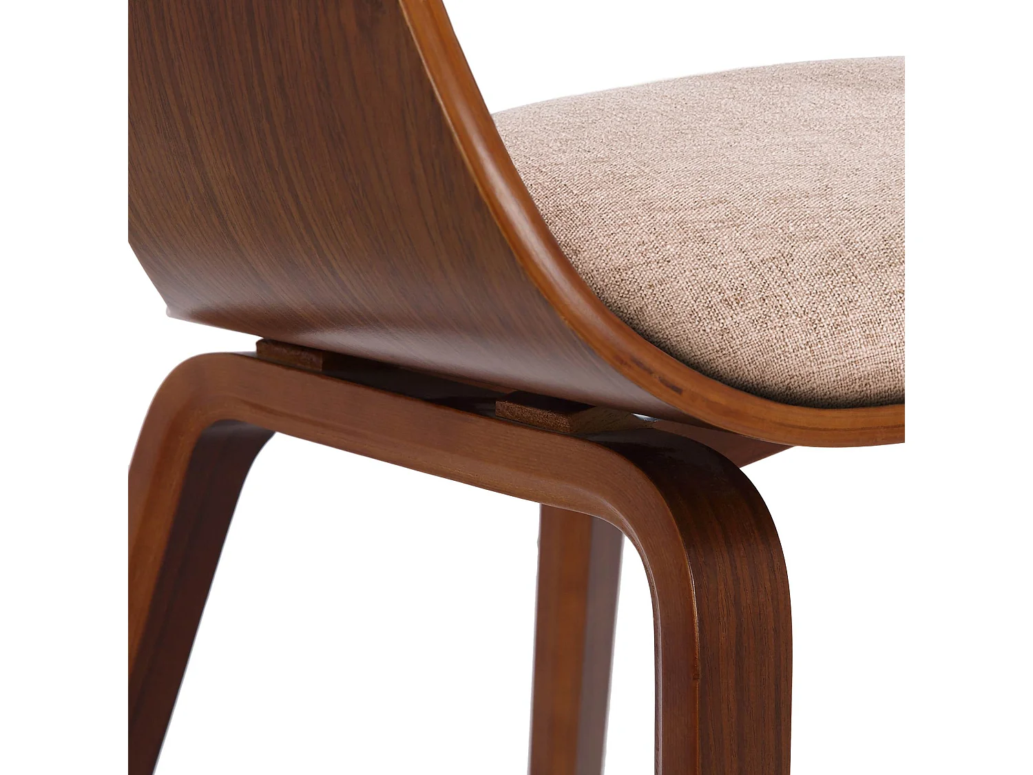 chaises avec accoudoirs - Tissu - Noyer / Crème - Kingston