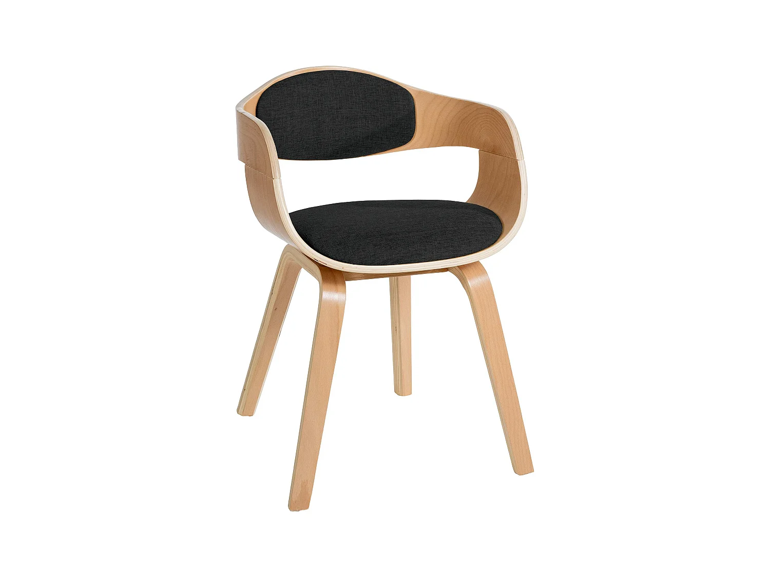 chaises avec accoudoirs - Tissu - Nature / Noir - Kingston