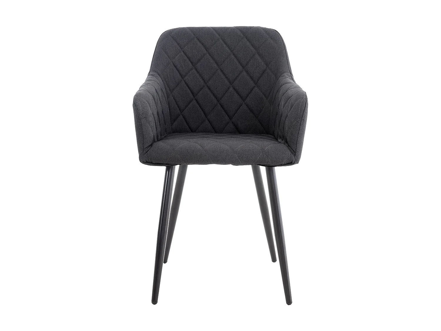 Lot de 2  chaises avec accoudoirs - Tissu - Noir - Shila