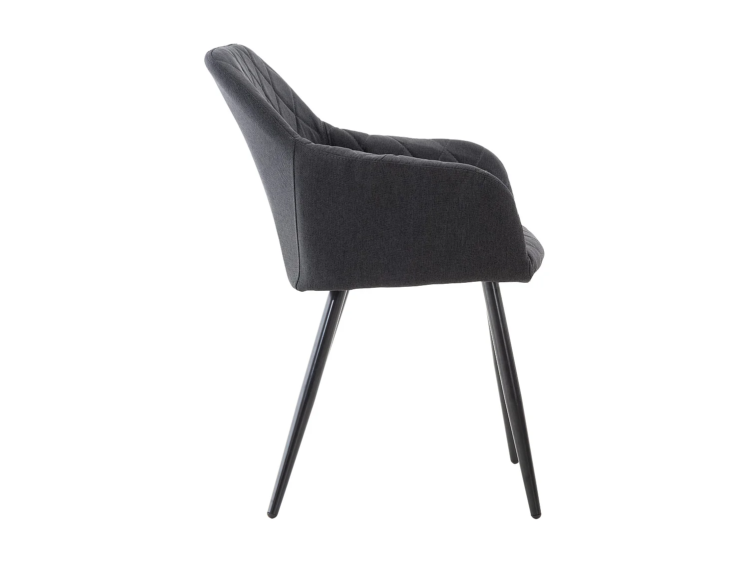 Lot de 2  chaises avec accoudoirs - Tissu - Noir - Shila