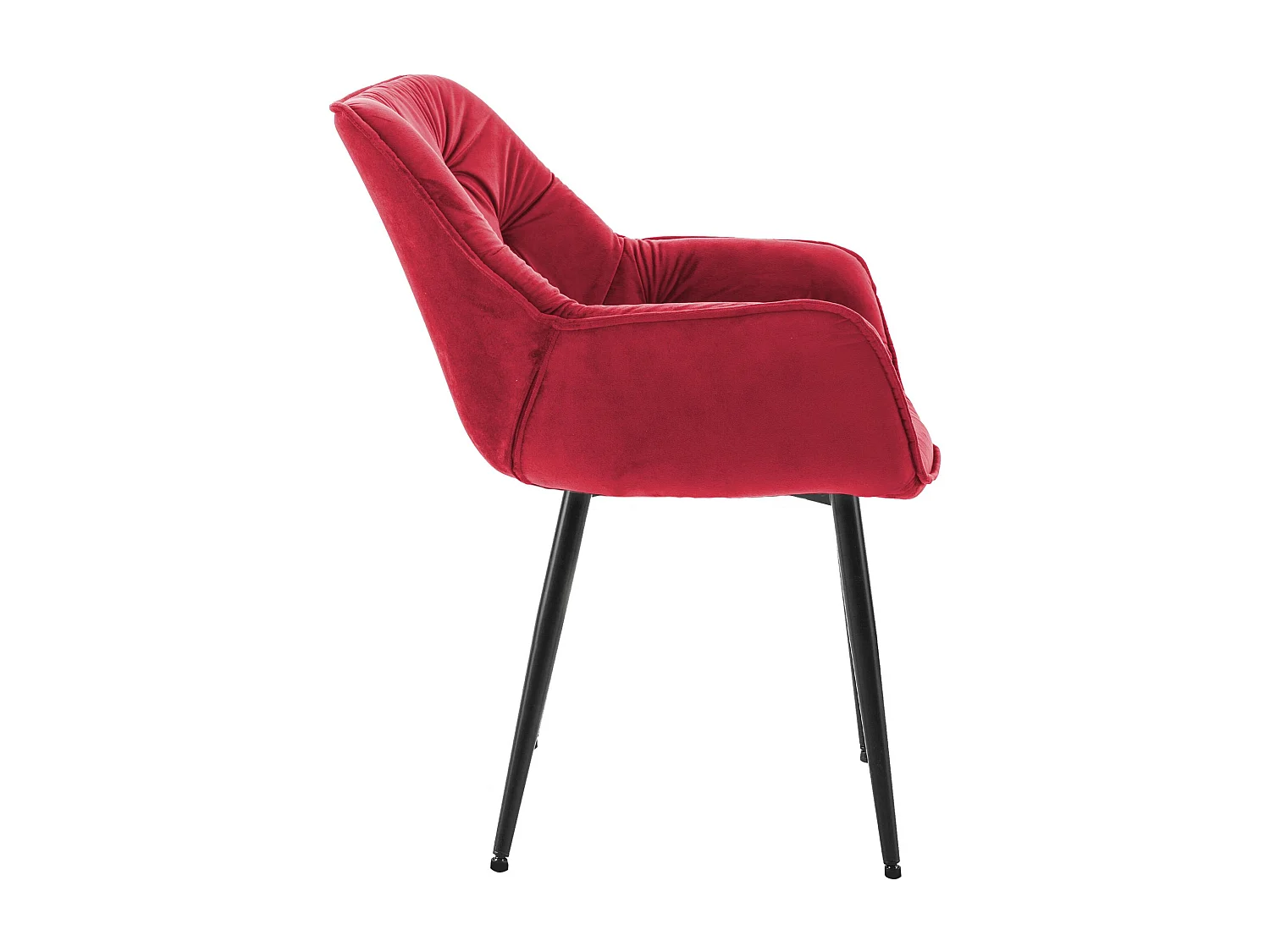 chaises avec accoudoirs - Velours - Rouge - Tanna