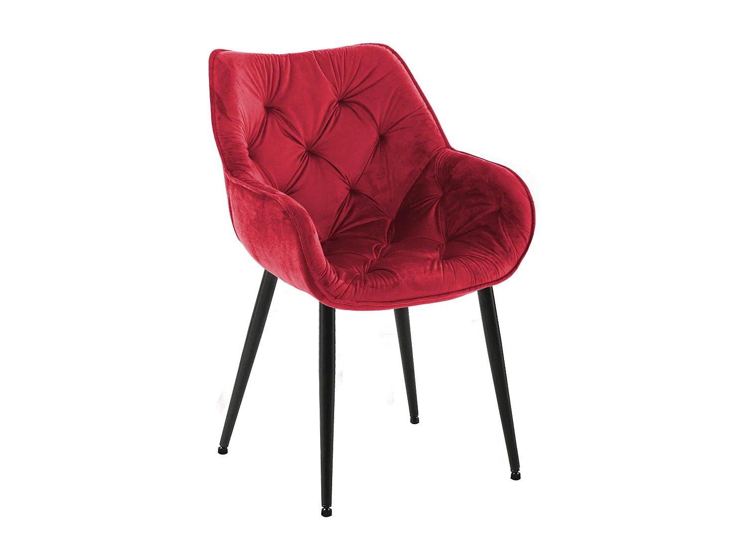chaises avec accoudoirs - Velours - Rouge - Tanna