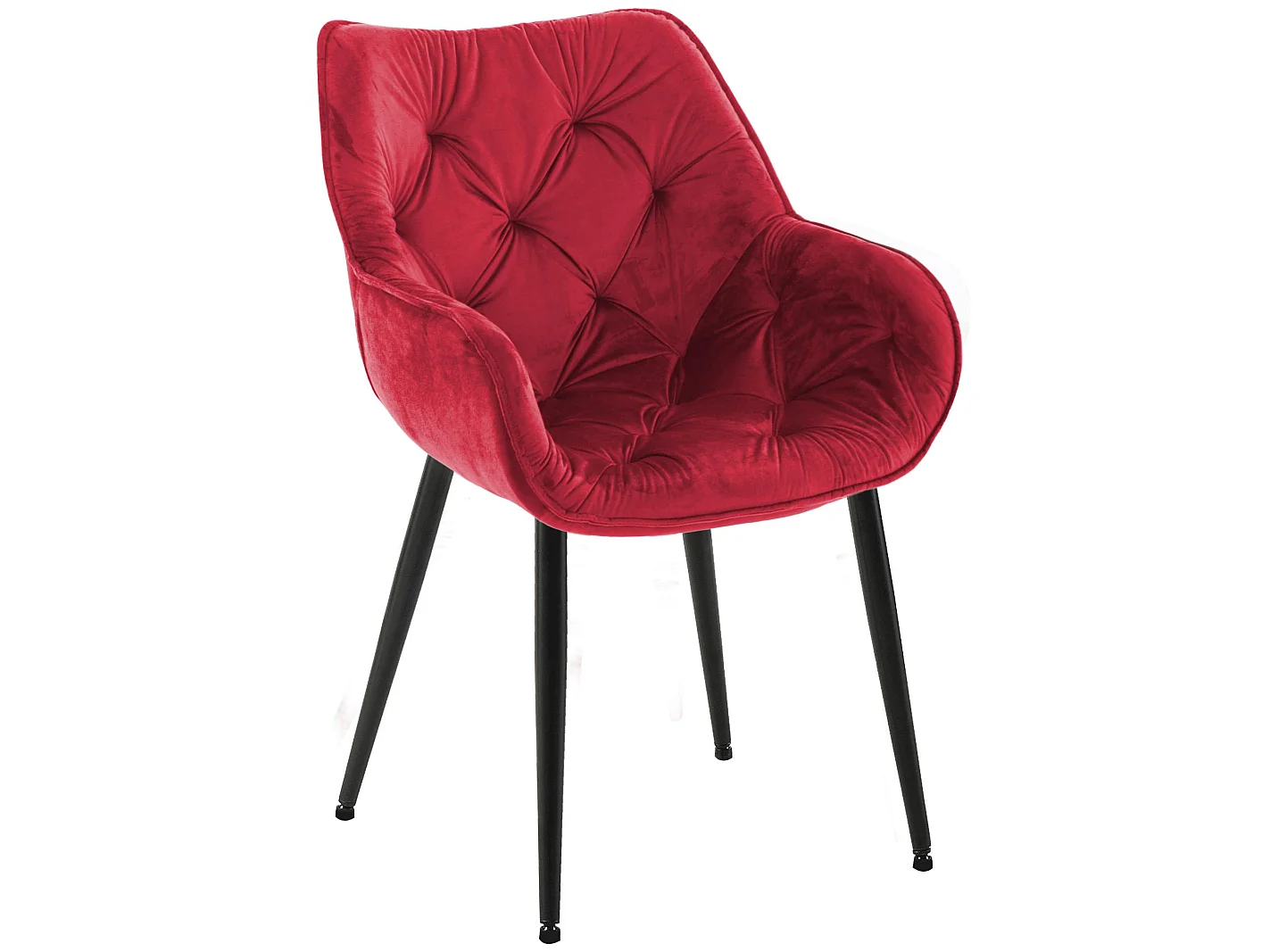 chaises avec accoudoirs - Velours & Noir - Rouge - Tanna