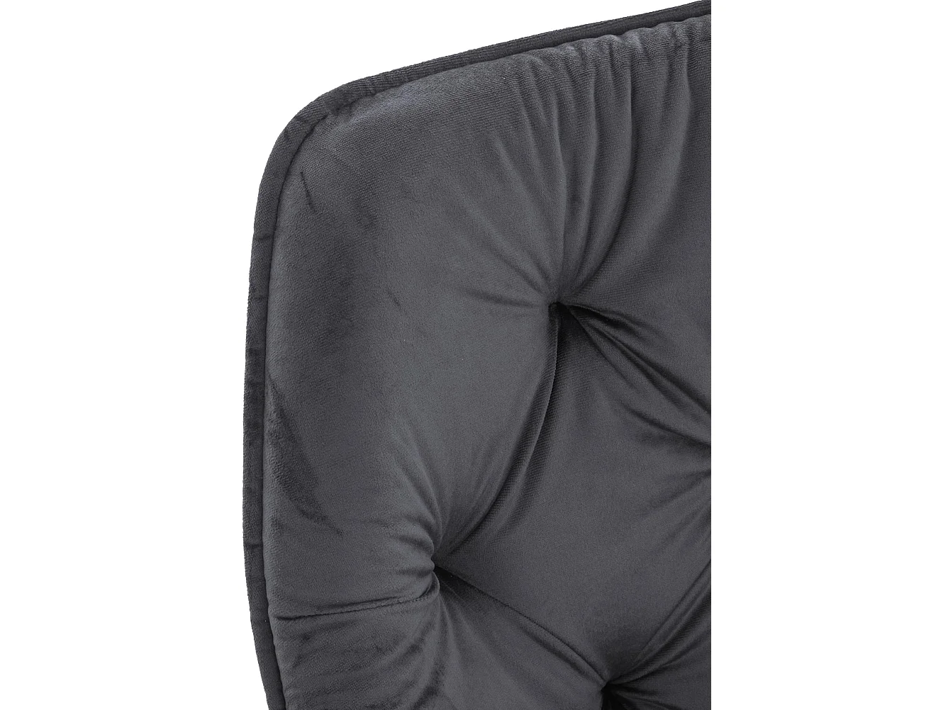 Lot de 4  chaises avec accoudoirs - Velours - Gris foncé - Tanna