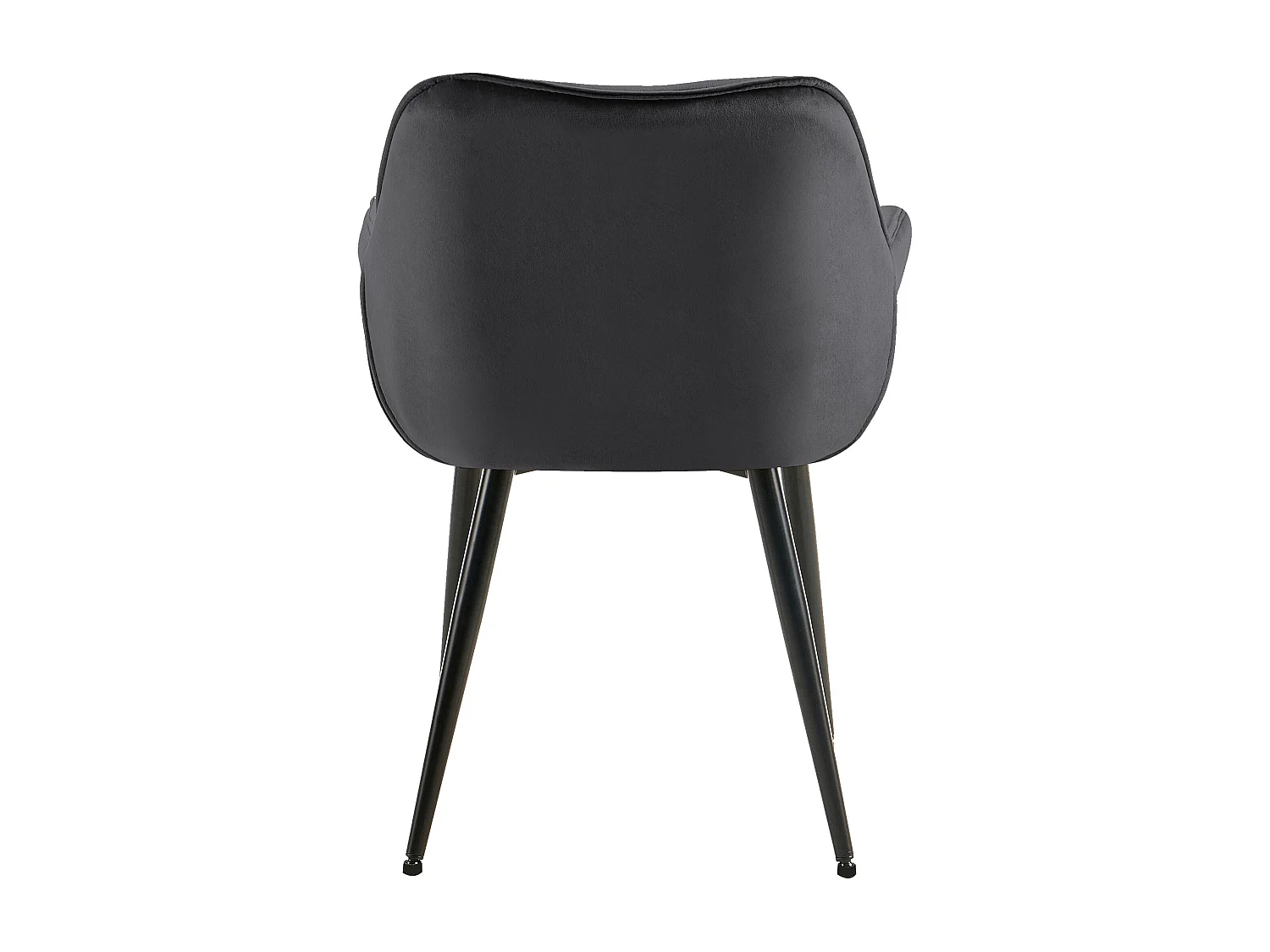 Lot de 4  chaises avec accoudoirs - Velours - Gris foncé - Tanna