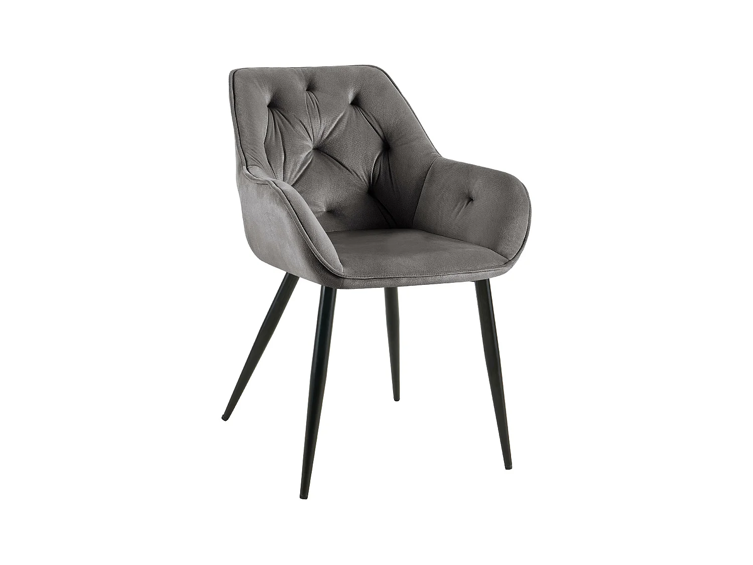 chaises avec accoudoirs - Velours - Gris foncé - Cassis