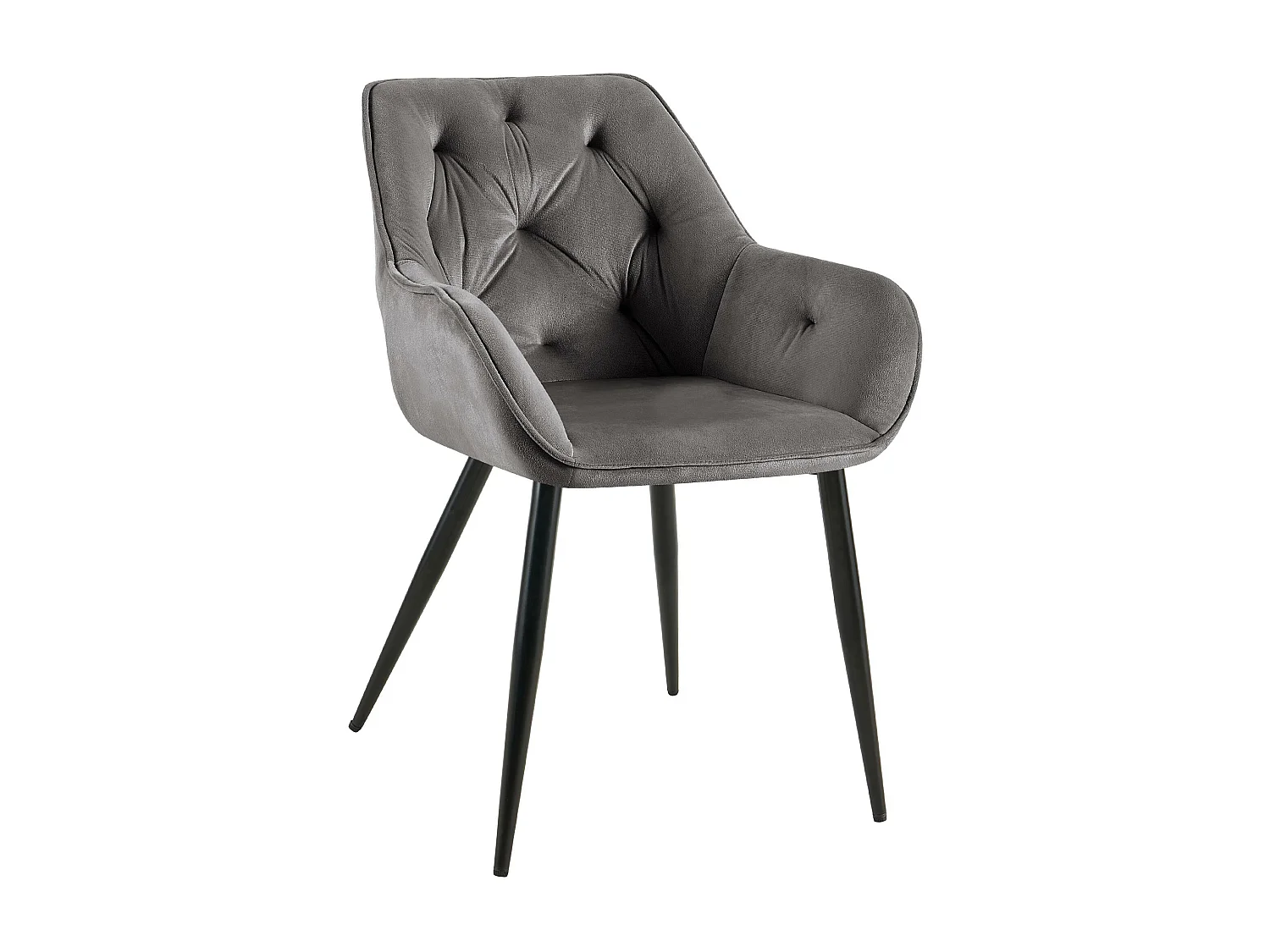 chaises avec accoudoirs - Velours - Gris foncé - Cassis