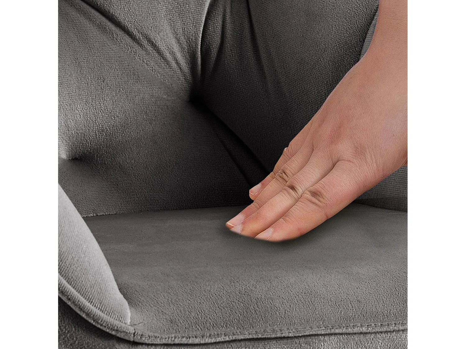 chaises avec accoudoirs - Velours - Gris foncé - Cassis