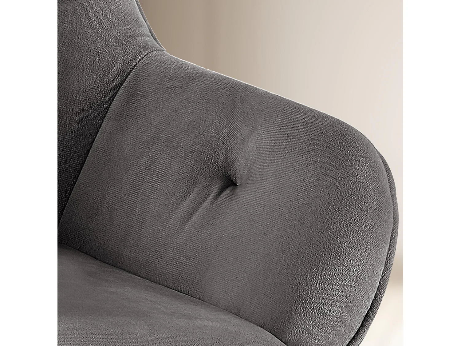 chaises avec accoudoirs - Velours - Gris foncé - Cassis