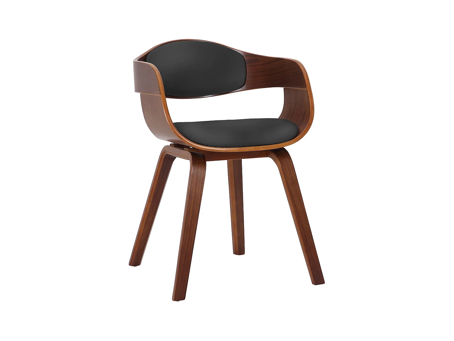 chaises avec accoudoirs - Similicuir - Noyer / Noir - Kingston