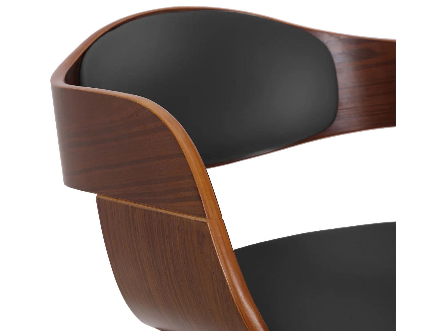 chaises avec accoudoirs - Similicuir - Noyer / Noir - Kingston