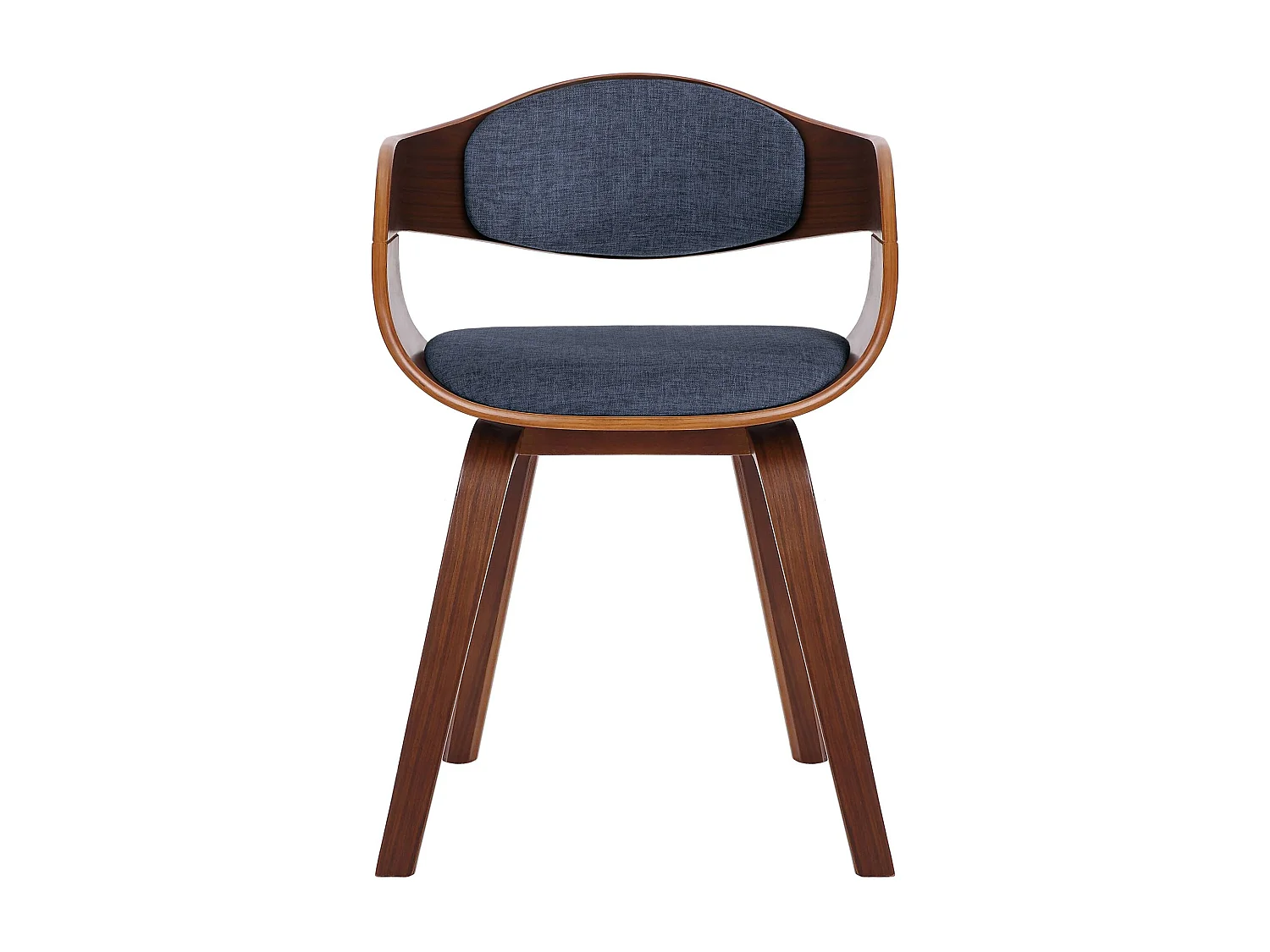 Stoel met armleuningen - Stof - walnoot/blauw - Kingston