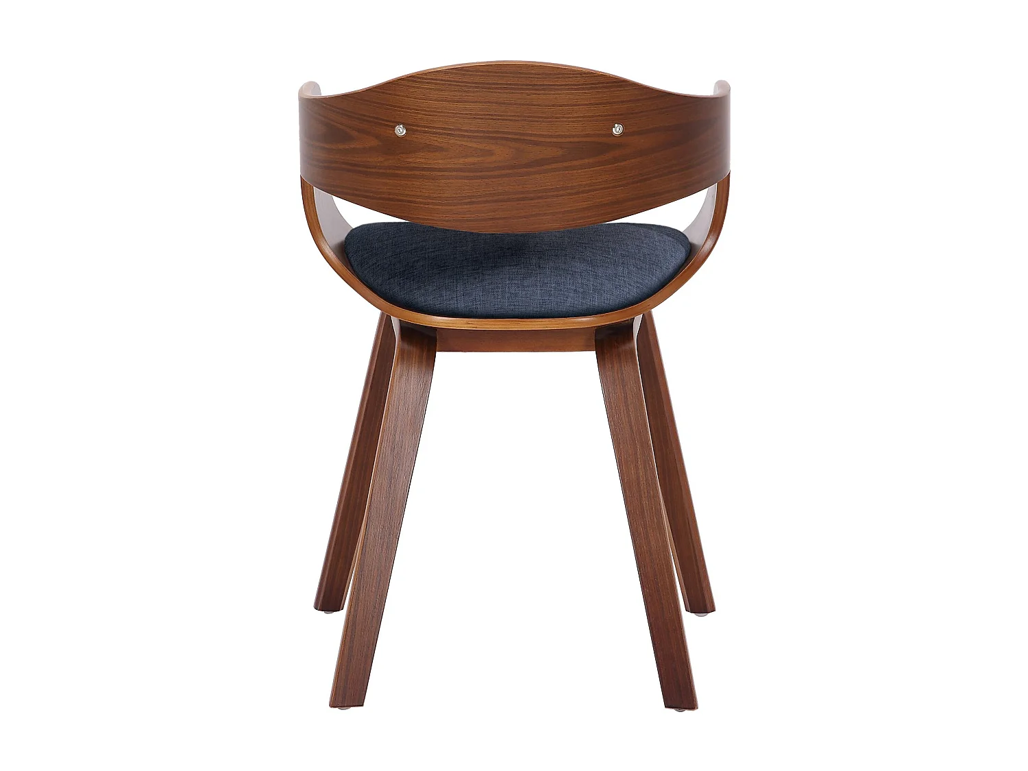 Stoel met armleuningen - Stof - walnoot/blauw - Kingston