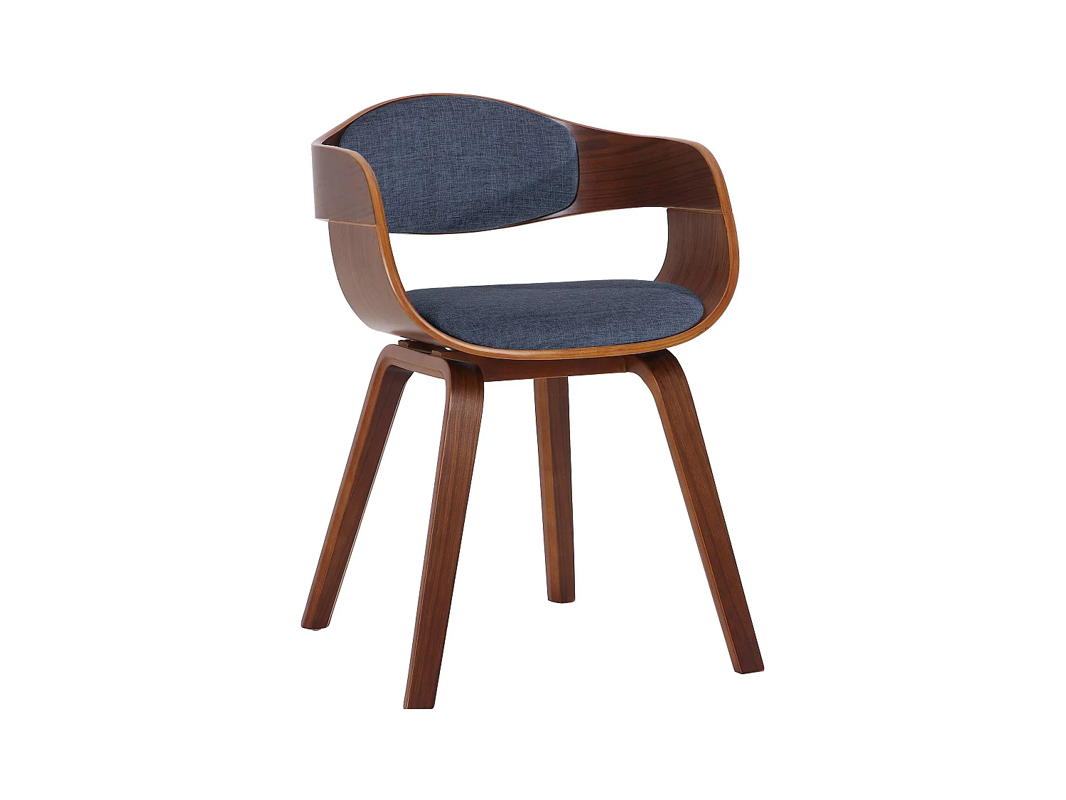 chaises avec accoudoirs - Tissu - Noyer / Bleu - Kingston