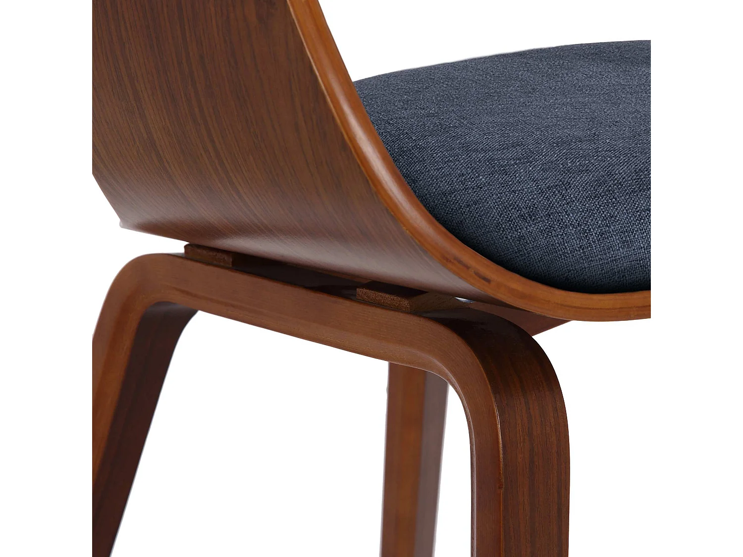 chaises avec accoudoirs - Tissu - Noyer / Bleu - Kingston