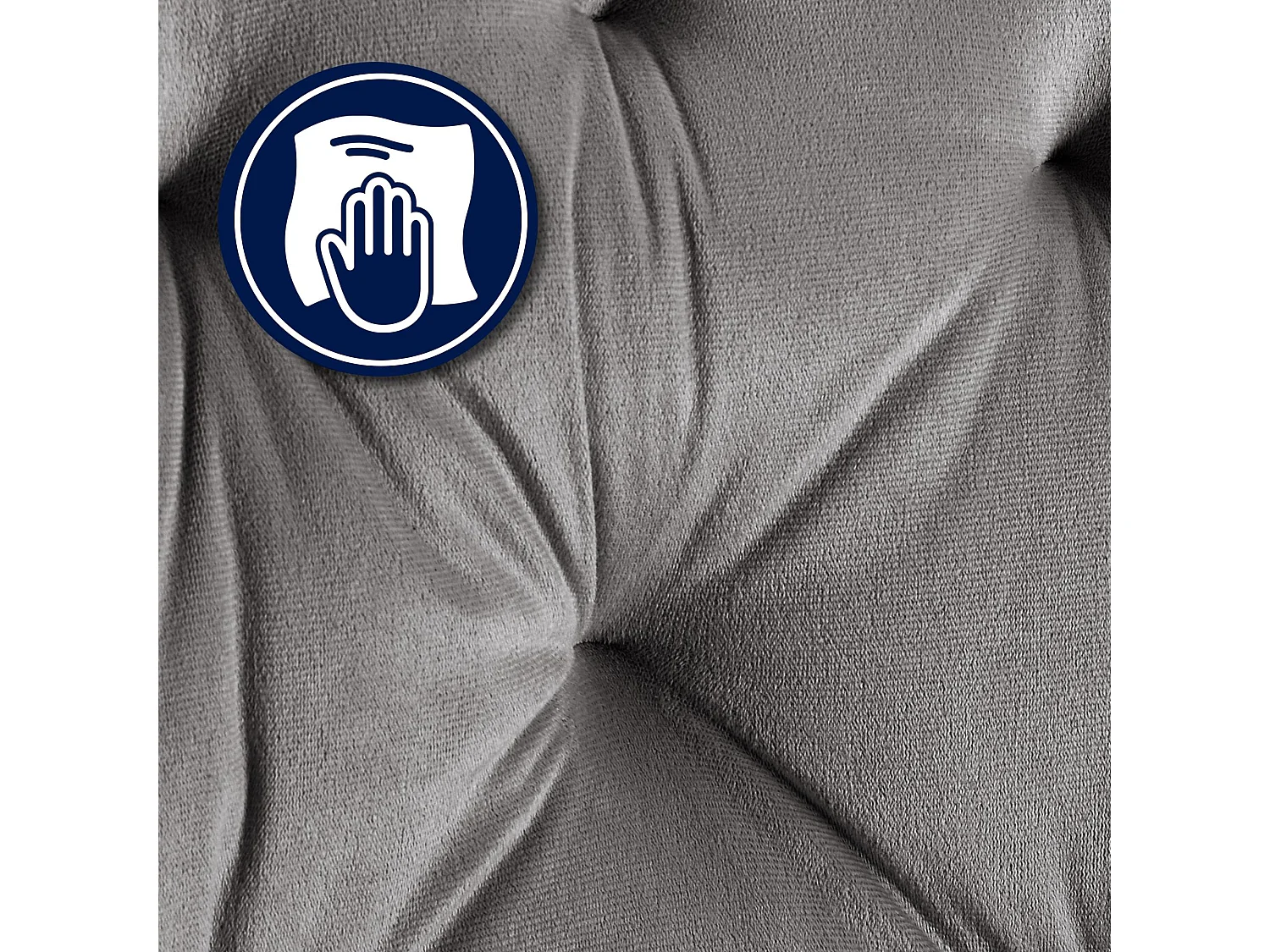 Set De 2  Silla con reposabrazos - Terciopelo - Gris oscuro - Cassis