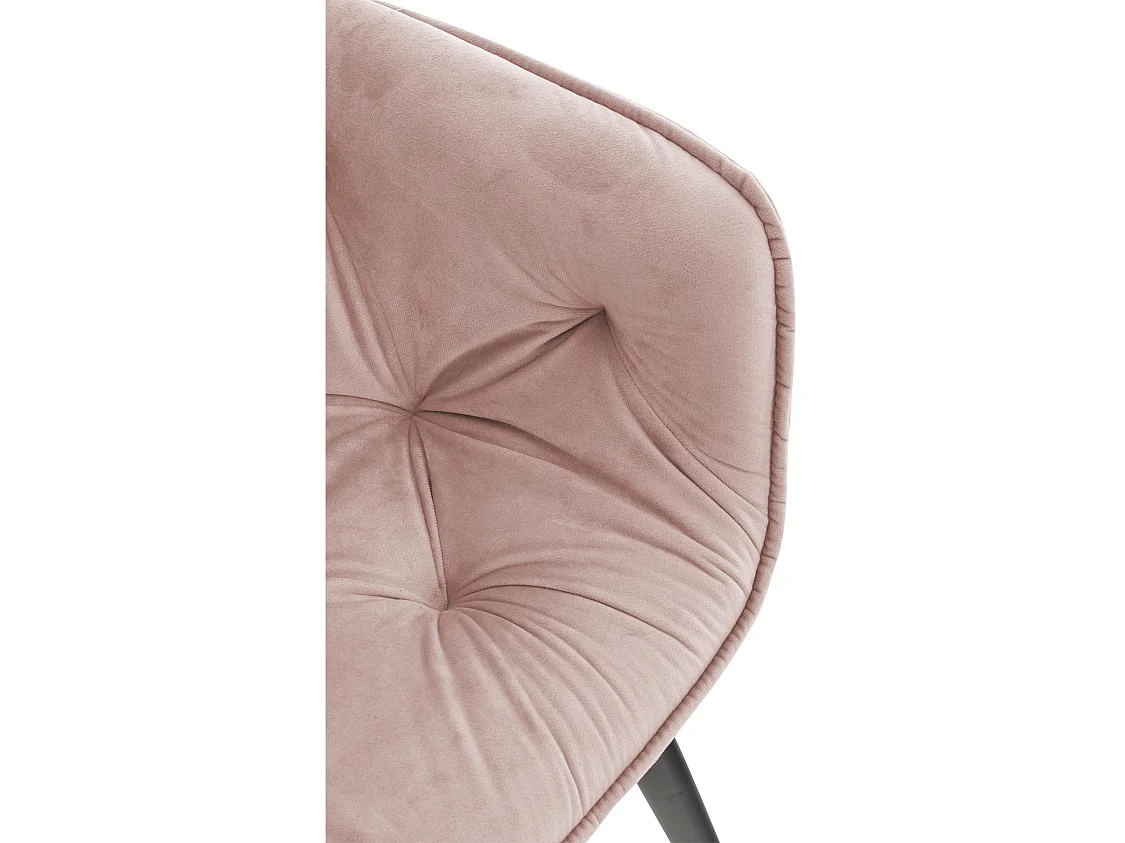 Lot de 4  chaises avec accoudoirs - Velours - Rose - Tanna