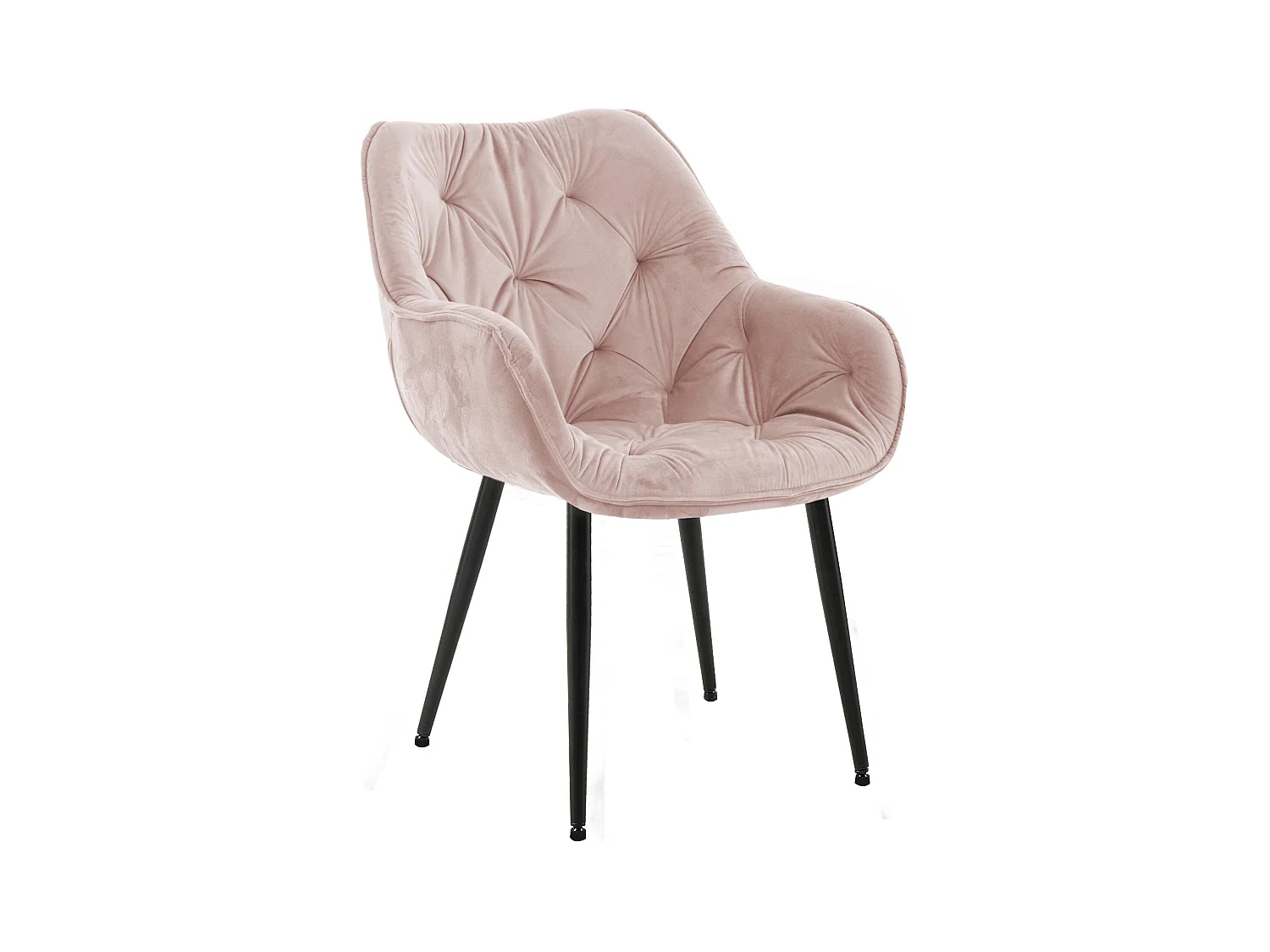 chaises avec accoudoirs - Velours & Noir - Rose - Tanna