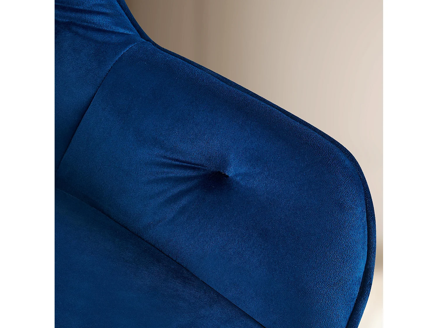 Lot de 2  chaises avec accoudoirs - Velours - Bleu - Cassis