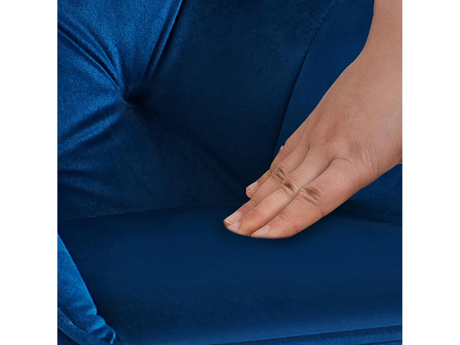 Lot de 2  chaises avec accoudoirs - Velours - Bleu - Cassis